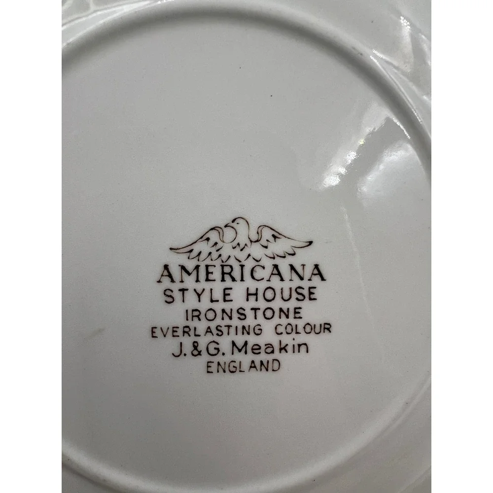 J.G. Meakin Americana Style House Ironstone Salad Plates Brown Transferware 2